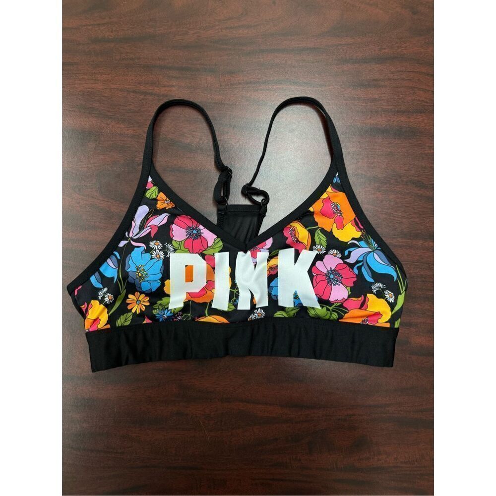 PINK Victoria’s Secret Floral Ultimate Lightly Lined Sports Bra Size Small